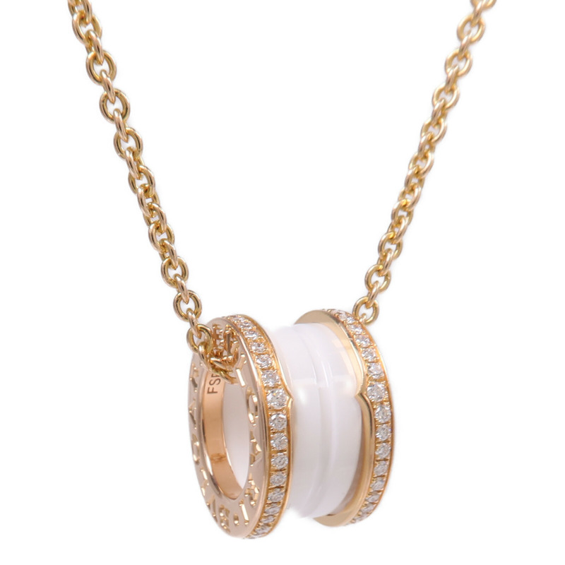 BVLGARI 18K玫瑰金/陶瓷B.Zero1 Necklace鑽石項鍊-2