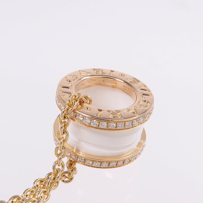 BVLGARI 18K玫瑰金/陶瓷B.Zero1 Necklace鑽石項鍊-6