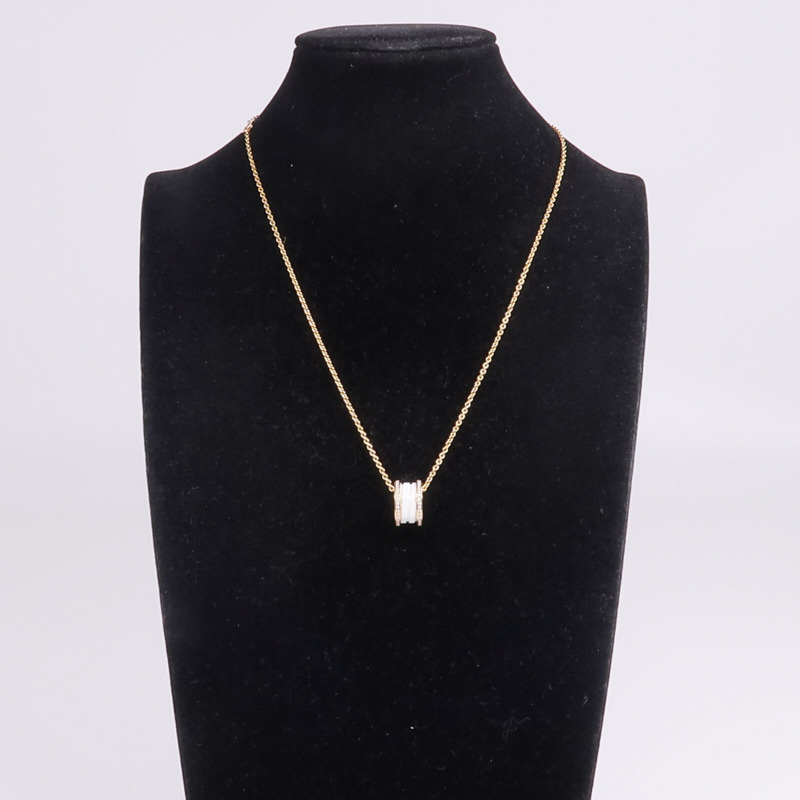BVLGARI 18K玫瑰金/陶瓷B.Zero1 Necklace鑽石項鍊-7