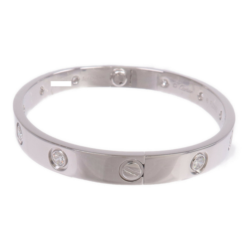 CARTIER 18K白金Love Bracelet鑽石手鐲Cartier#16-1