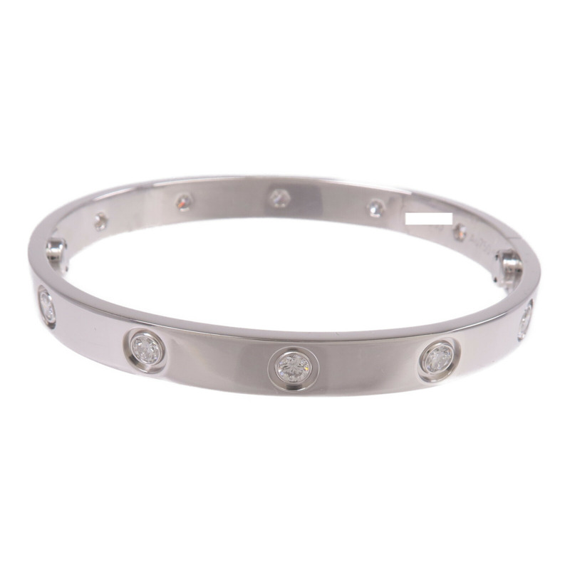 CARTIER 18K白金Love Bracelet鑽石手鐲Cartier#16-2