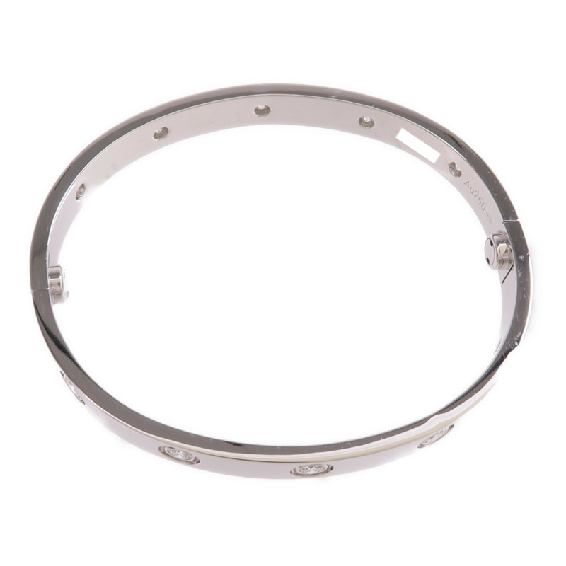 CARTIER 18K白金Love Bracelet鑽石手鐲Cartier#16-3