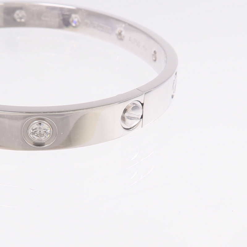 CARTIER 18K白金Love Bracelet鑽石手鐲Cartier#16-5