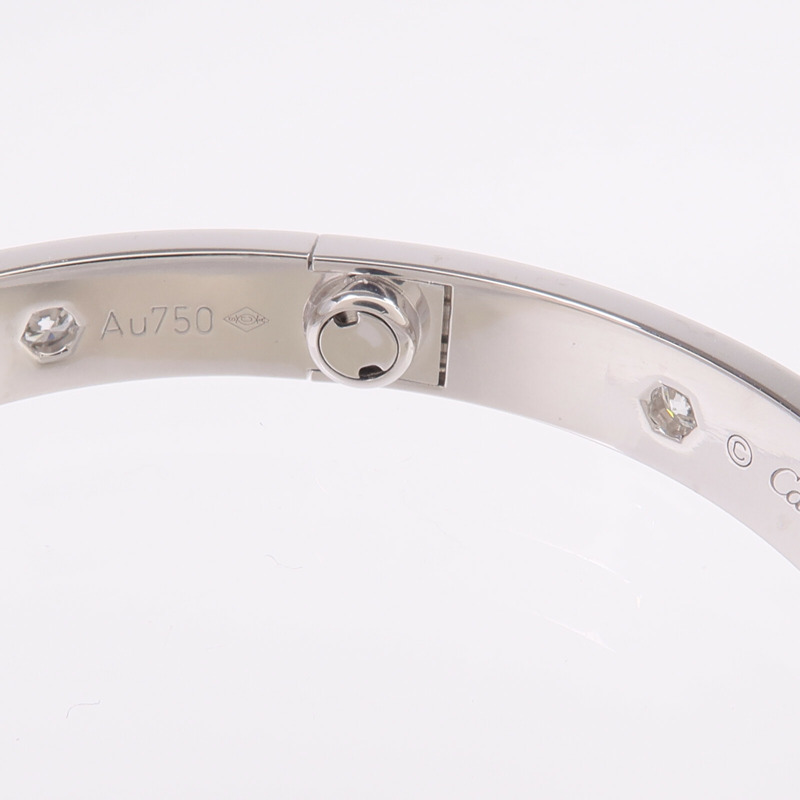 CARTIER 18K白金Love Bracelet鑽石手鐲Cartier#16-6