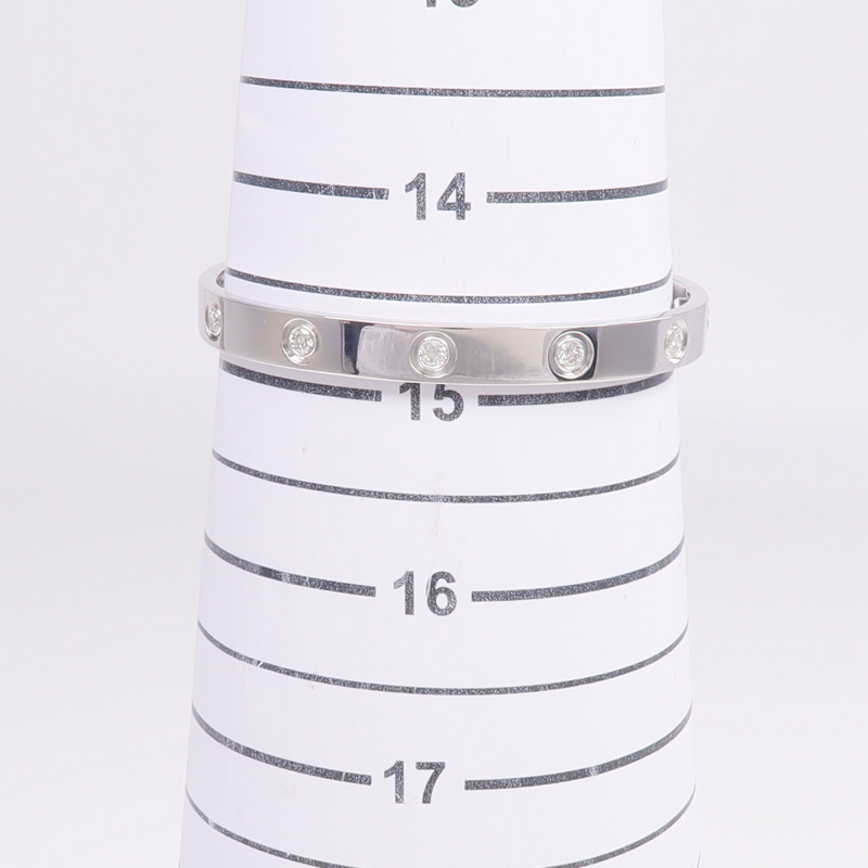 CARTIER 18K白金Love Bracelet鑽石手鐲Cartier#16-8