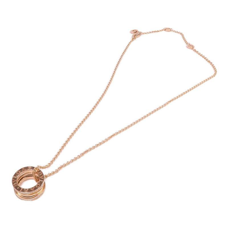 BVLGARI 18K玫瑰金B.zero1 Necklace鑽石項鍊-3