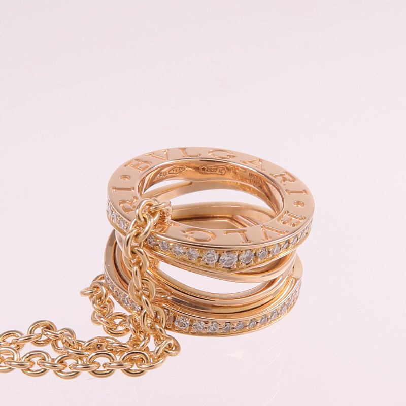 BVLGARI 18K玫瑰金B.zero1 Necklace鑽石項鍊-6