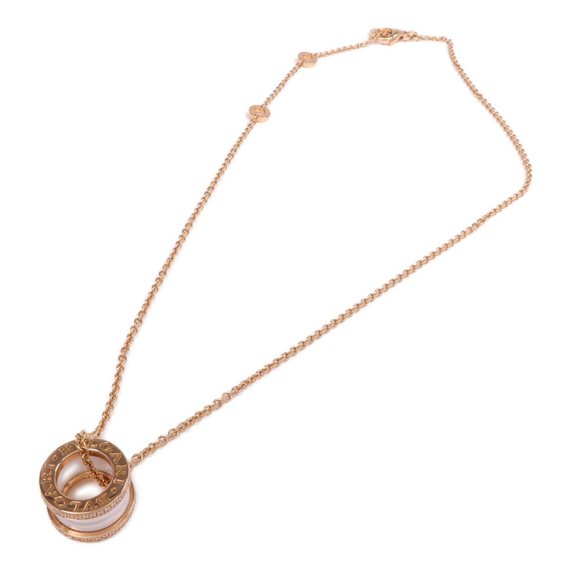 BVLGARI 18K玫瑰金/陶瓷B.Zero1 Necklace鑽石項鍊-3