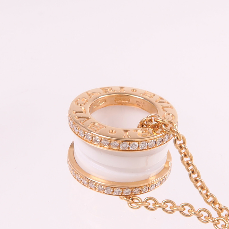 BVLGARI 18K玫瑰金/陶瓷B.Zero1 Necklace鑽石項鍊-6