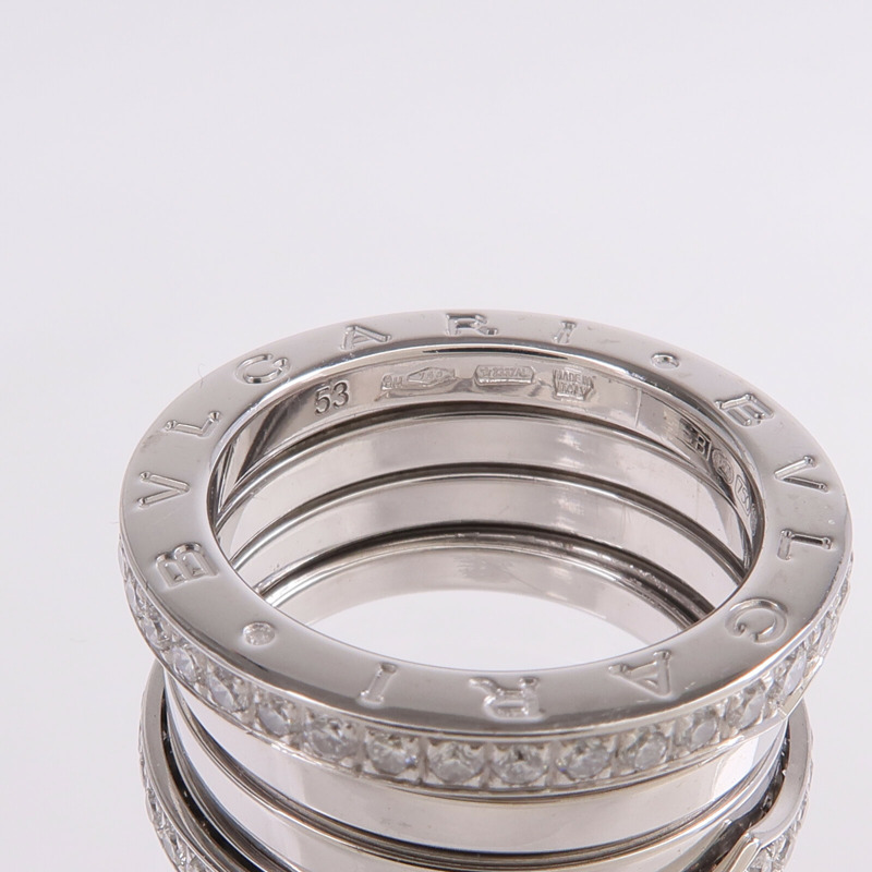 BVLGARI 18K白金B.Zero1 3 Band Ring鑽石戒指Bvlgari#53/US#6.25-4