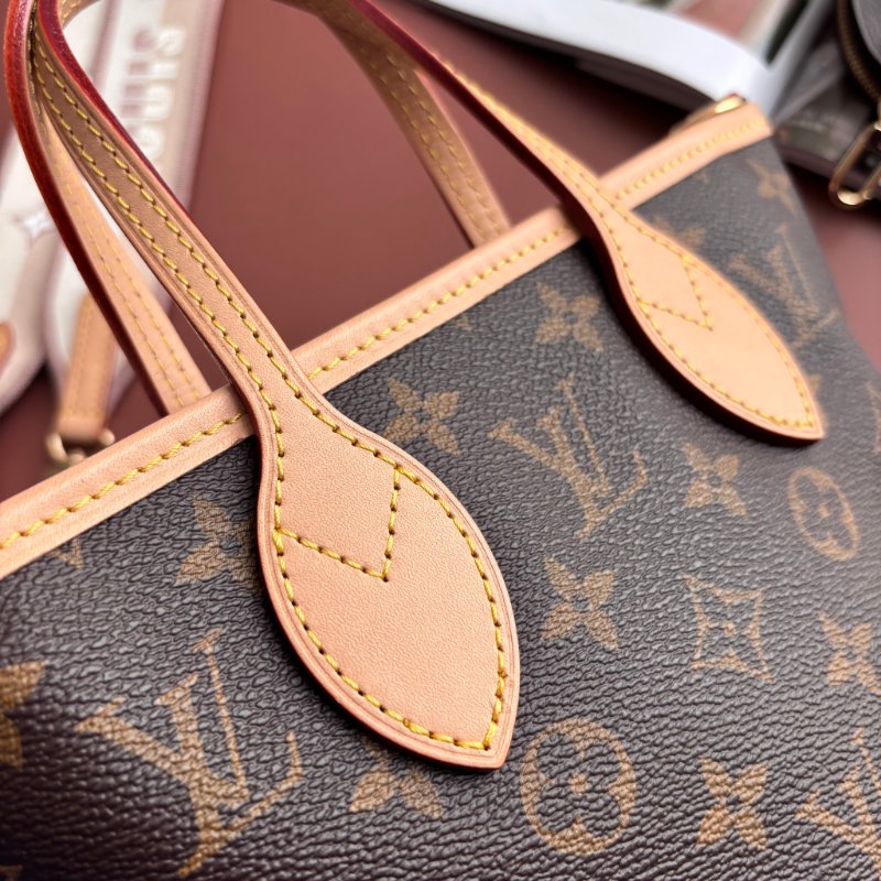 超級可愛 ::LOUIS VUITTON:: LV M46705 NEVERFULL BB 經典花紋托特包 手提包 斜背包-7