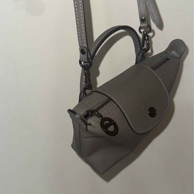 LE PLIAGE XTRA 手拿包 XS 斑鳩色 - 皮革-3