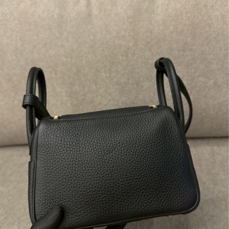 愛馬仕mini Lindy黑金-5