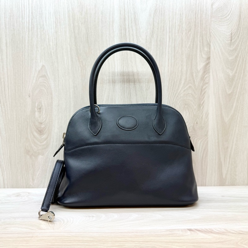 HERMES 76深海藍Swift皮銀釦Bolide27-0