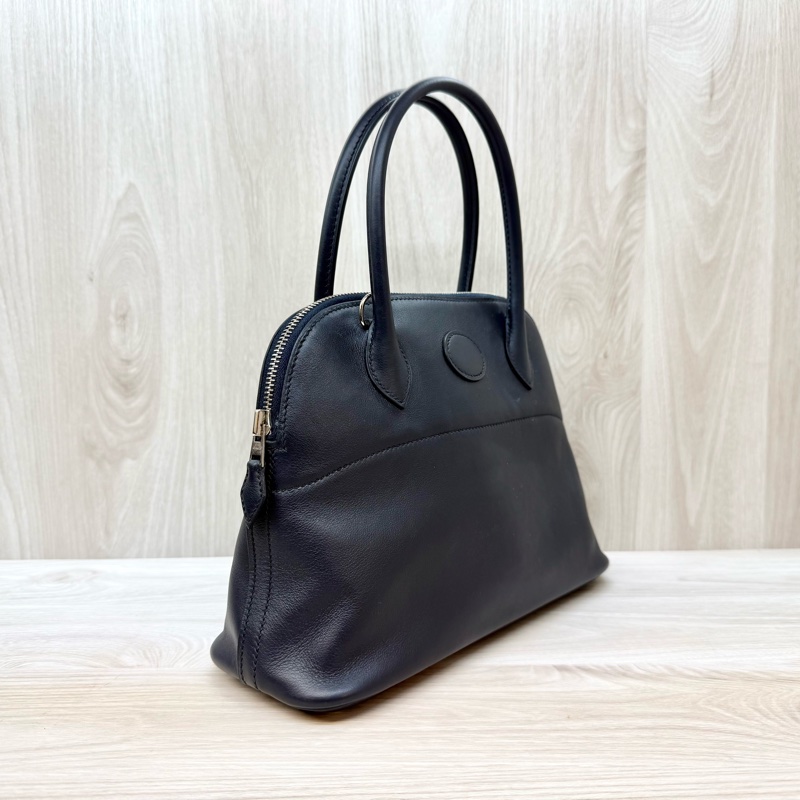 HERMES 76深海藍Swift皮銀釦Bolide27-3