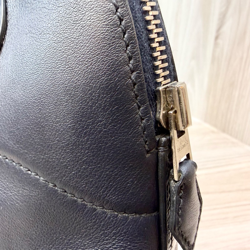 HERMES 76深海藍Swift皮銀釦Bolide27-20