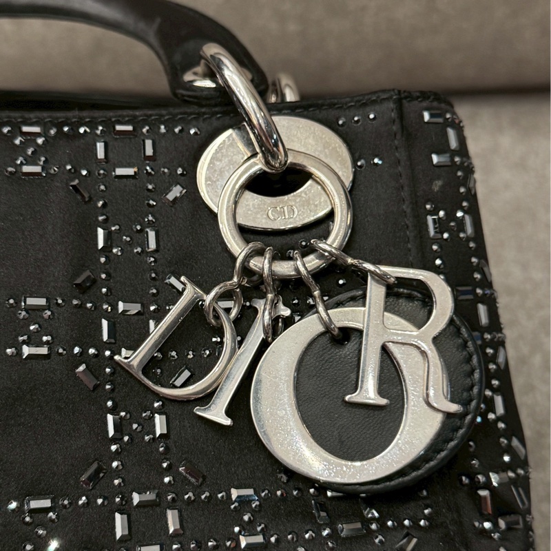 DIOR lady黑色水晶格紋mini-7