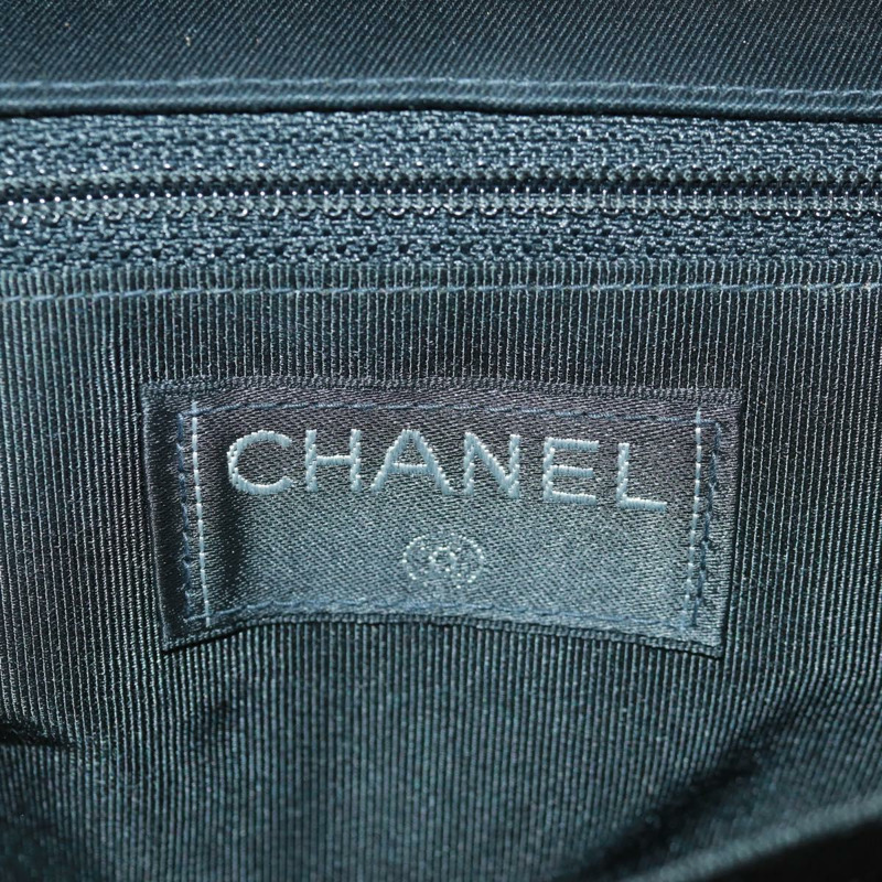 【日本直送】香奈兒 2.55 鏈條巧克力棒肩背包 帆布 黑色 銀色 CC 標誌 Auth 167915V-23