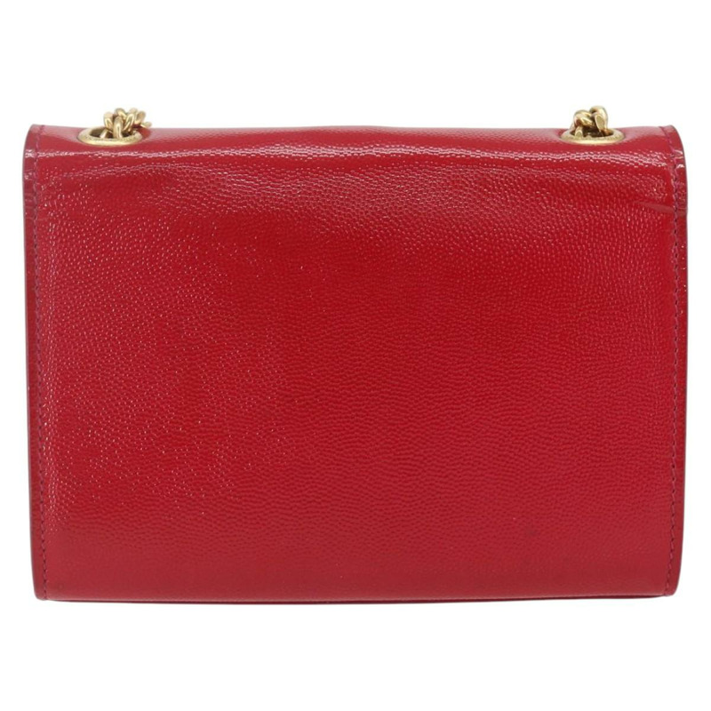 【日本直送】SAINT LAURENT 鏈條單肩包 皮革 紅色 金色 正品 ka1910V-1