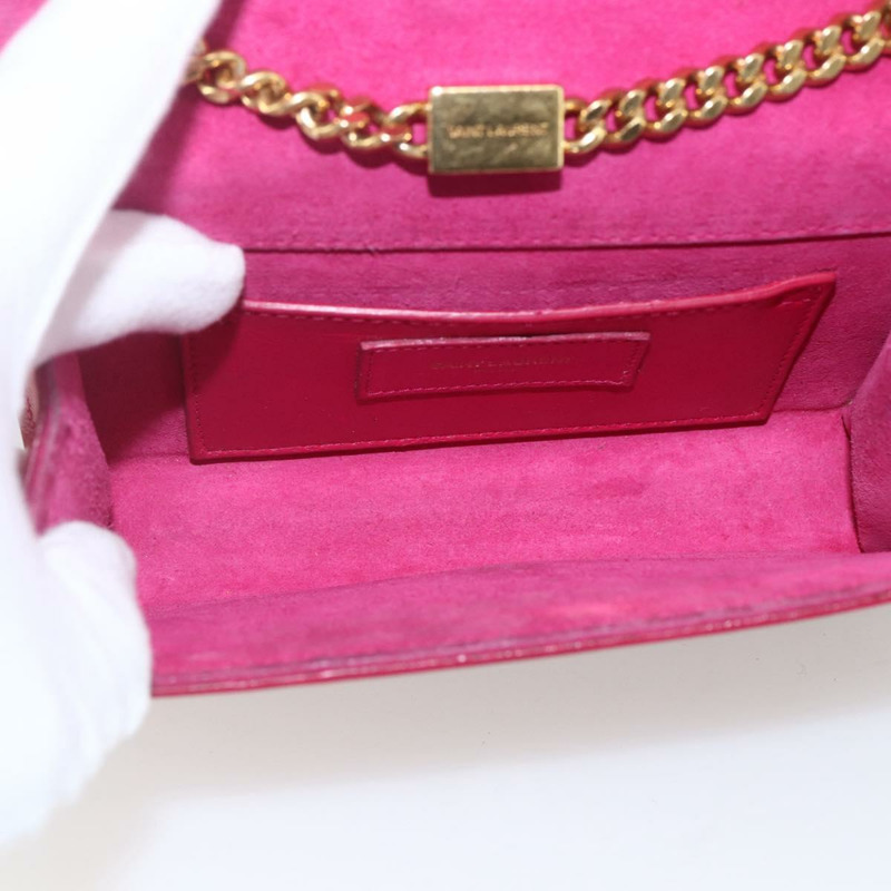 【日本直送】SAINT LAURENT 鏈條單肩包 皮革 紅色 金色 正品 ka1910V-9