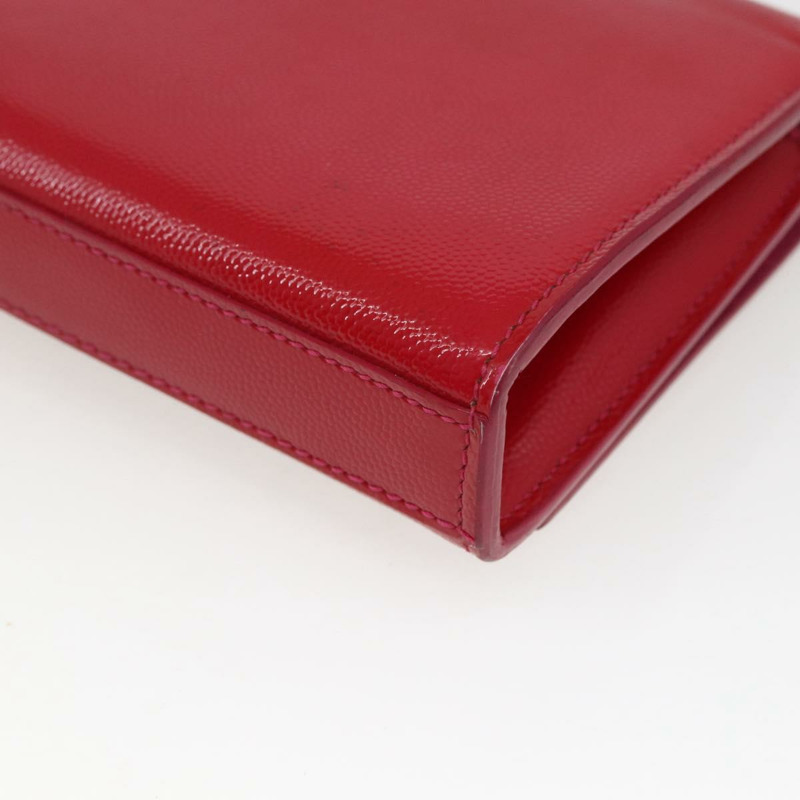 【日本直送】SAINT LAURENT 鏈條單肩包 皮革 紅色 金色 正品 ka1910V-16