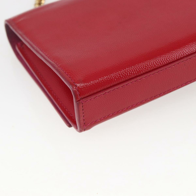 【日本直送】SAINT LAURENT 鏈條單肩包 皮革 紅色 金色 正品 ka1910V-17