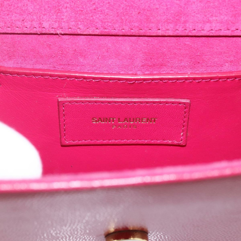 【日本直送】SAINT LAURENT 鏈條單肩包 皮革 紅色 金色 正品 ka1910V-21