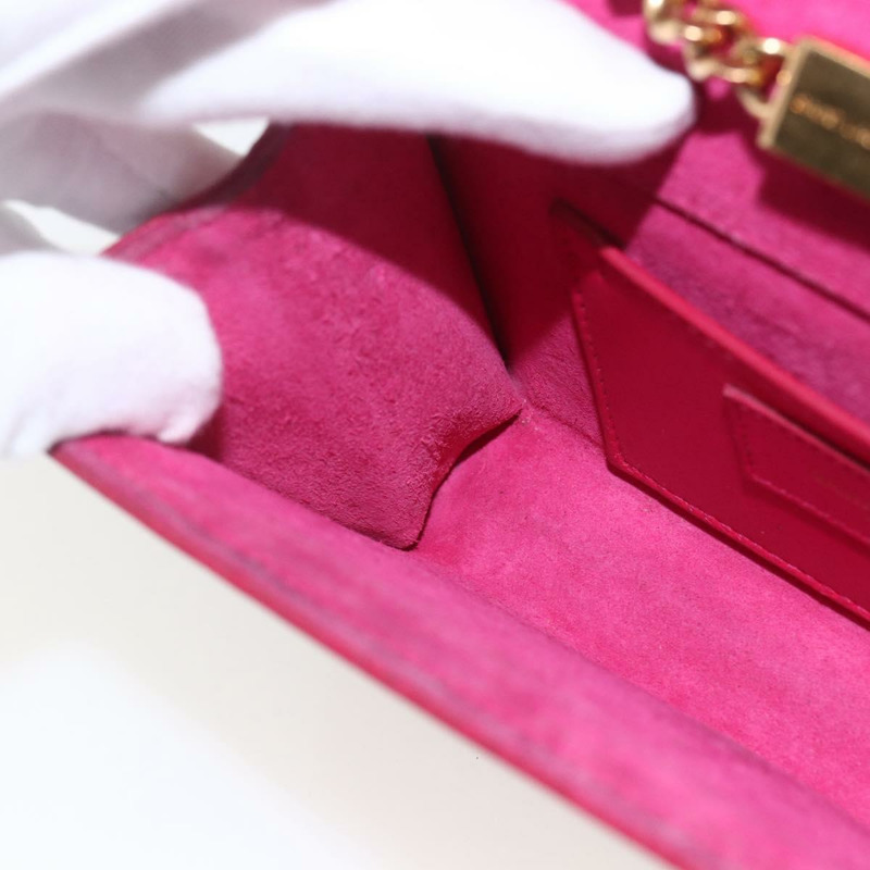 【日本直送】SAINT LAURENT 鏈條單肩包 皮革 紅色 金色 正品 ka1910V-23