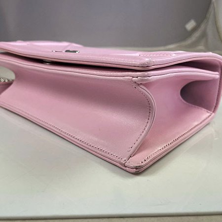 ＊奢華大道國際精品＊【D0274】DIOR BABY粉色 DIORAMA 銀鍊兩用包 22CM-5
