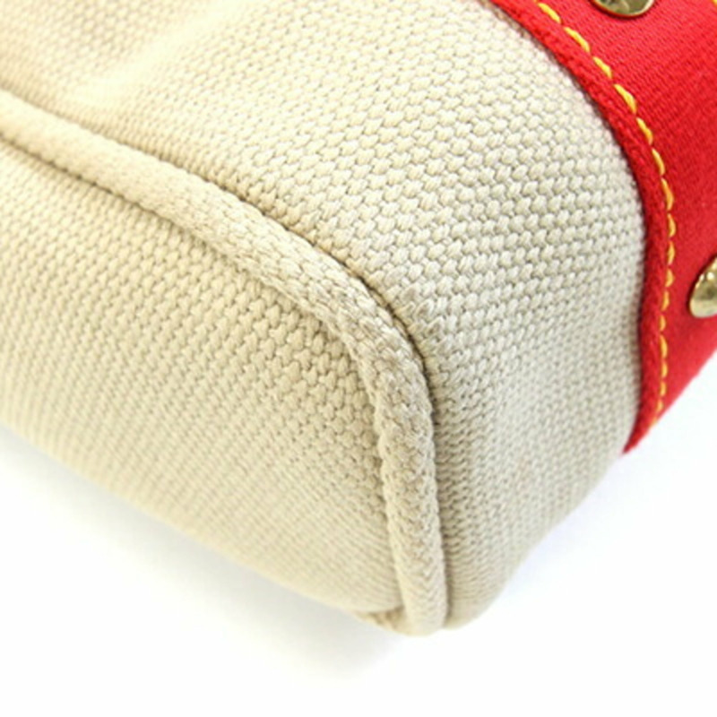 路易威登 Antigua Cabas MM 手提包 M40035 米色/紅色帆布單肩包 女士 LOUISVUITTON-3