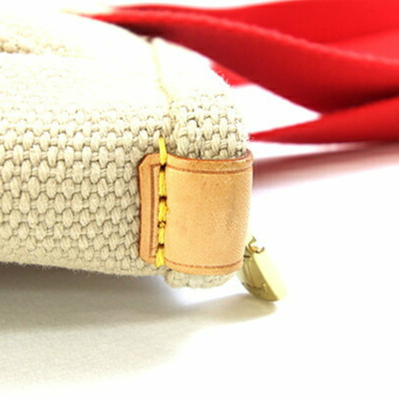 路易威登 Antigua Cabas MM 手提包 M40035 米色/紅色帆布單肩包 女士 LOUISVUITTON-6