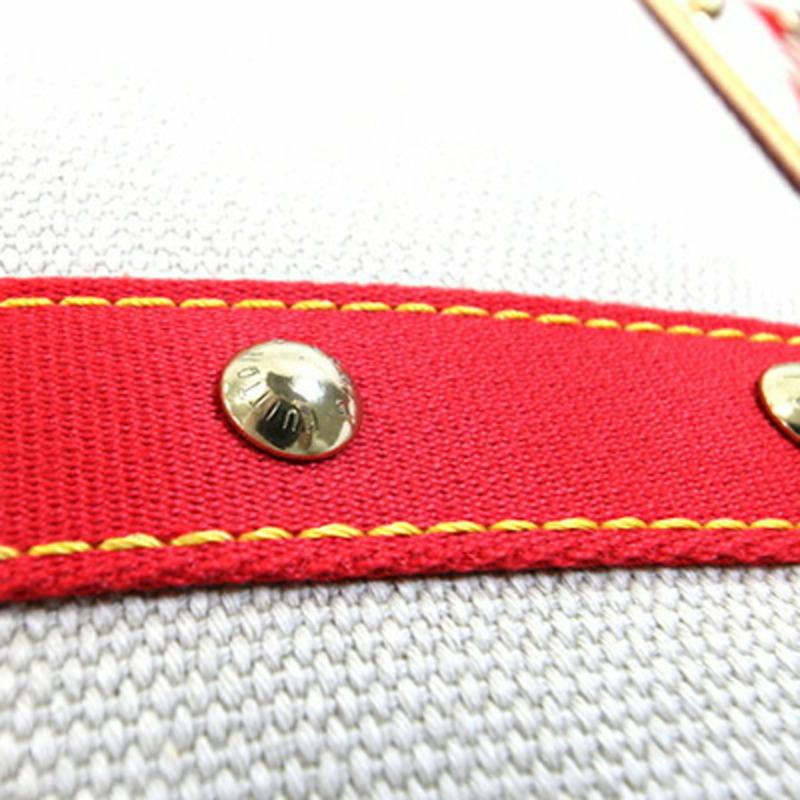 路易威登 Antigua Cabas MM 手提包 M40035 米色/紅色帆布單肩包 女士 LOUISVUITTON-7
