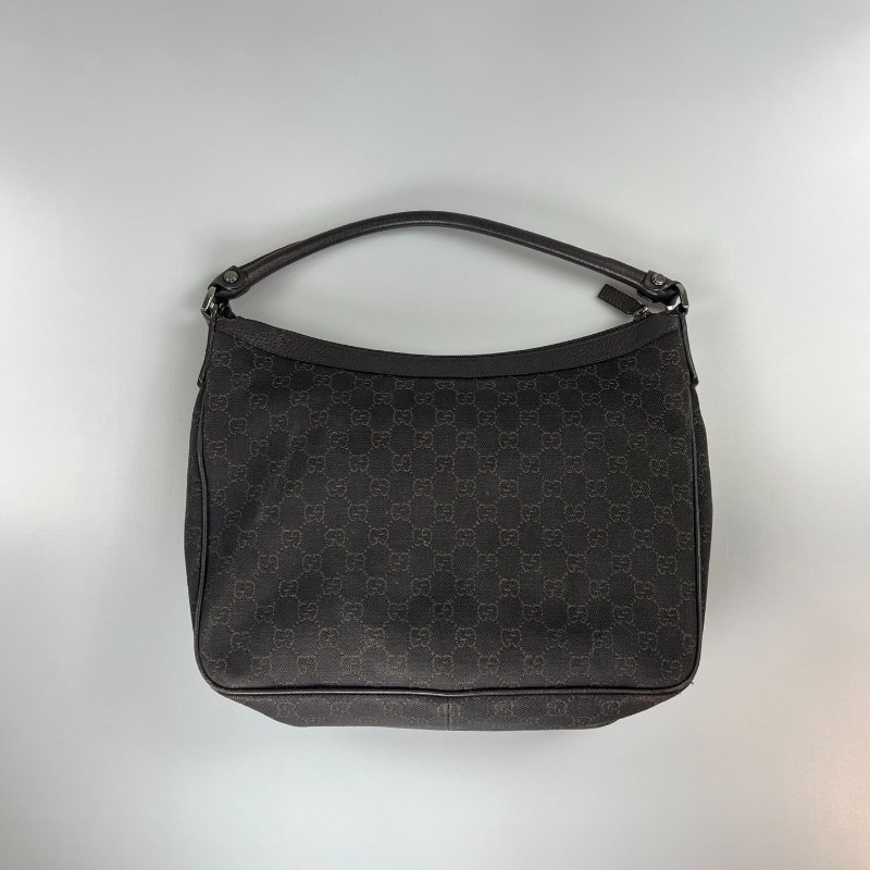 GUCCI 293581 VINTAGE棕帆布老花單肩包-1