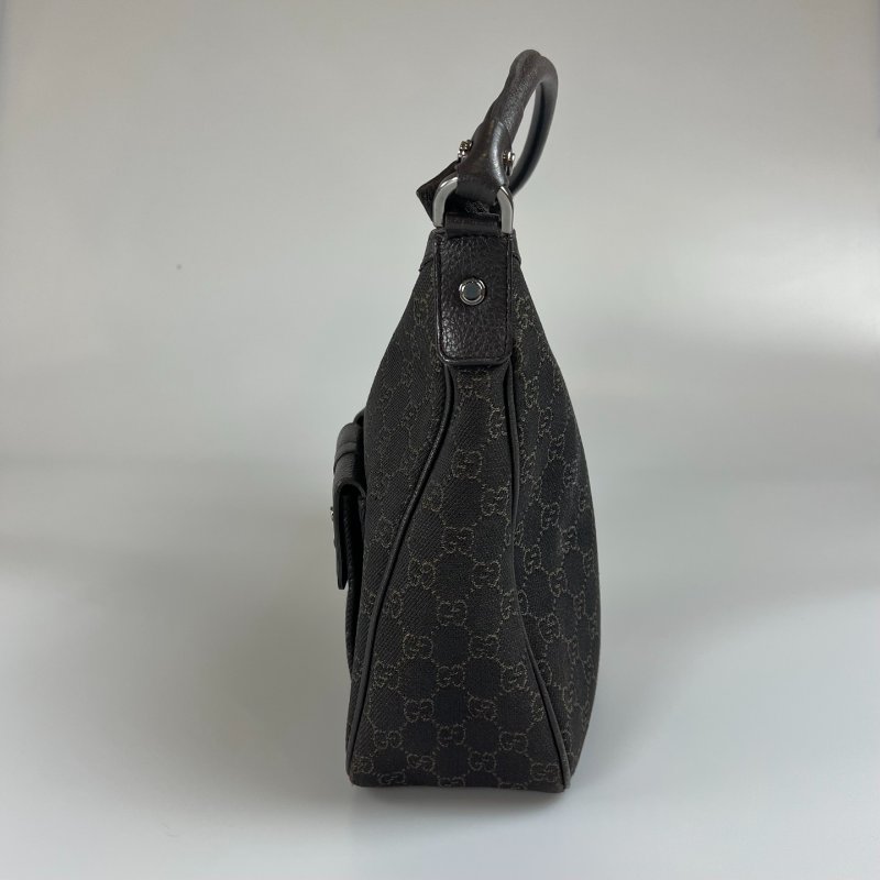 GUCCI 293581 VINTAGE棕帆布老花單肩包-3