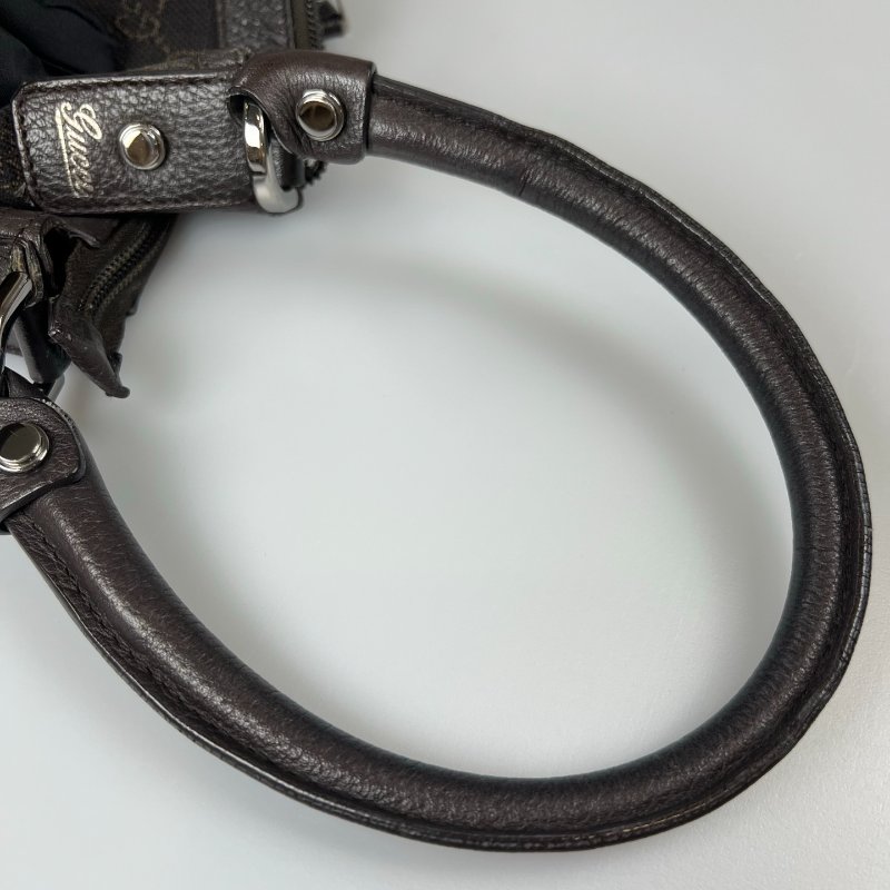 GUCCI 293581 VINTAGE棕帆布老花單肩包-14