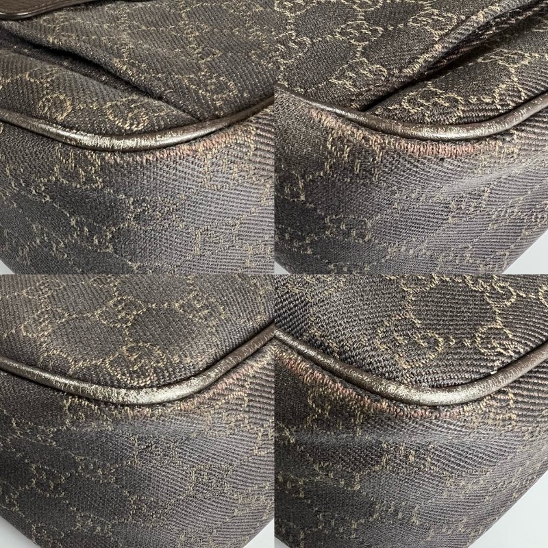 GUCCI 293581 VINTAGE棕帆布老花單肩包-15