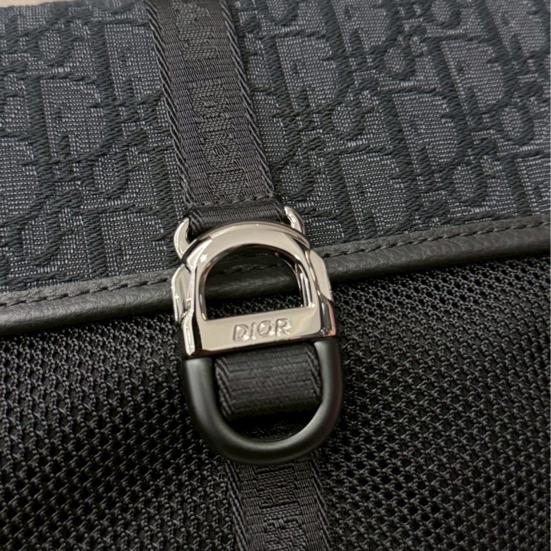 DIOR黑色老花郵差包-6