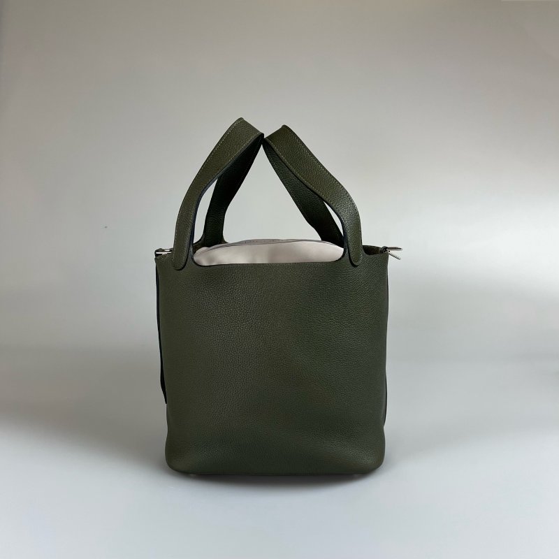 HERMES A刻 抹茶綠PICOTIN22菜籃包-2