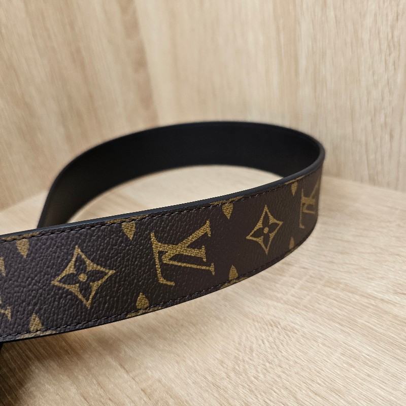 [好物推推新年甜價🧧] LV老花黑牛皮雙面金釦肩背背帶-5