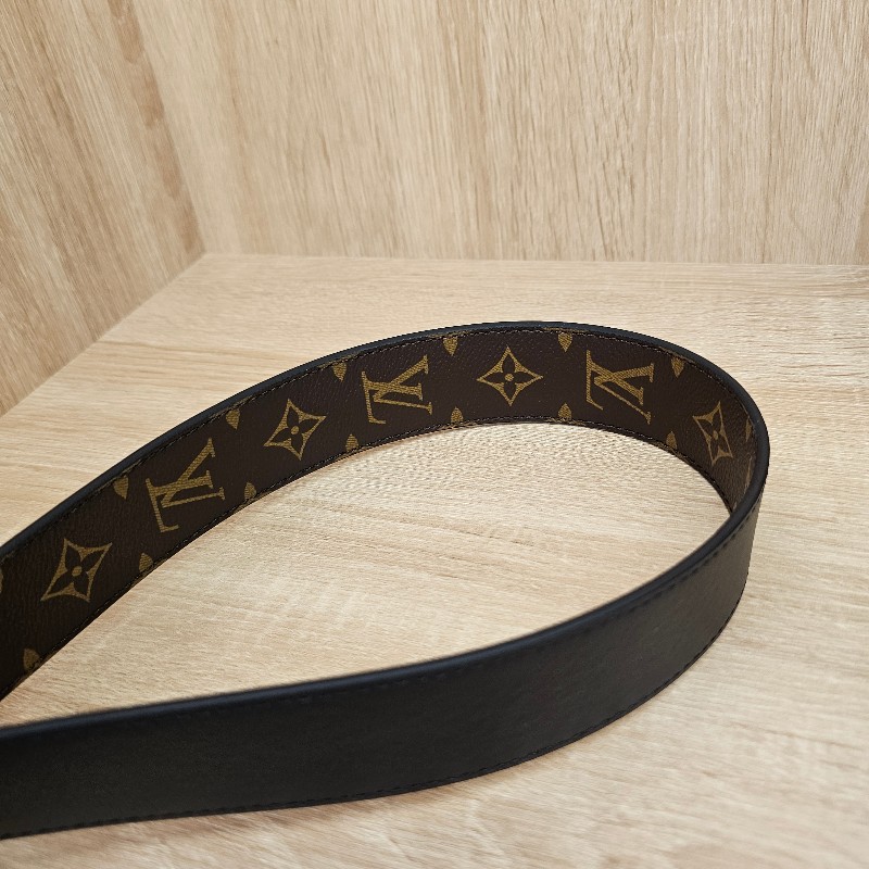 [好物推推新年甜價🧧] LV老花黑牛皮雙面金釦肩背背帶-14