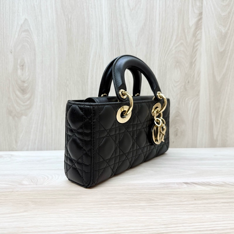 DIOR黑色羊皮金釦Lady D-Joy黛妃包M0613ONGE-7