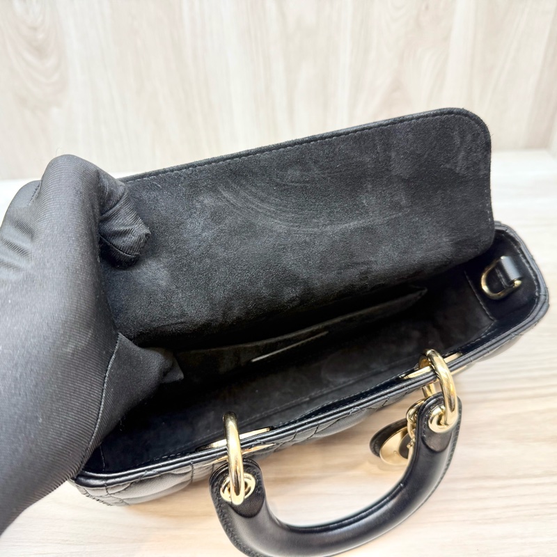 DIOR黑色羊皮金釦Lady D-Joy黛妃包M0613ONGE-16
