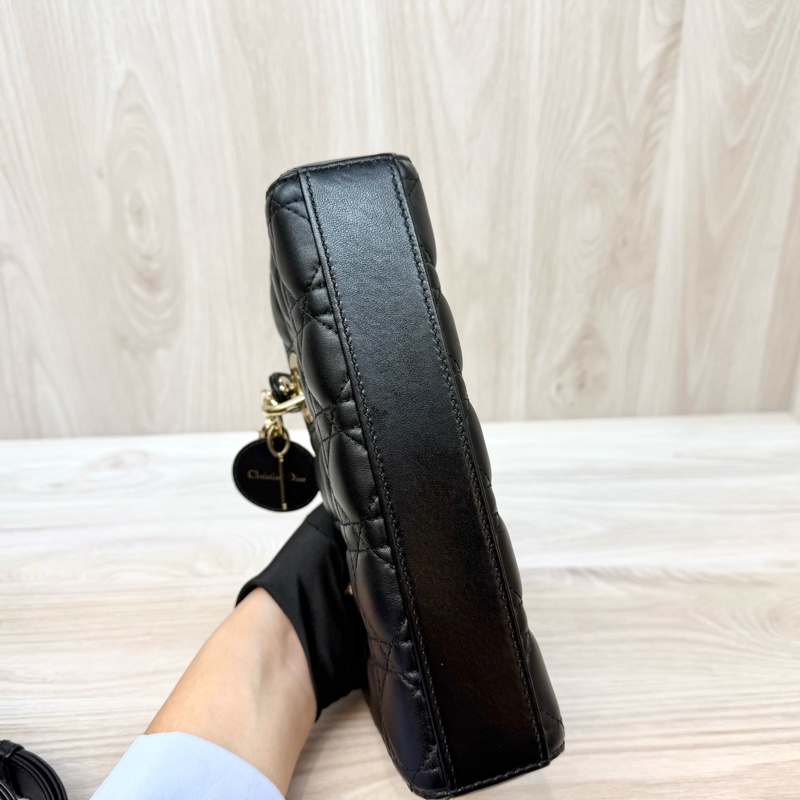 DIOR黑色羊皮金釦Lady D-Joy黛妃包M0613ONGE-20
