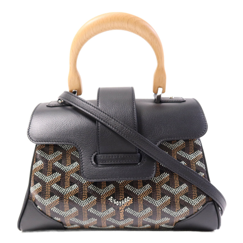GOYARD 塗層帆布Saigon Souple Mini銀扣手挽肩背兩用袋-0