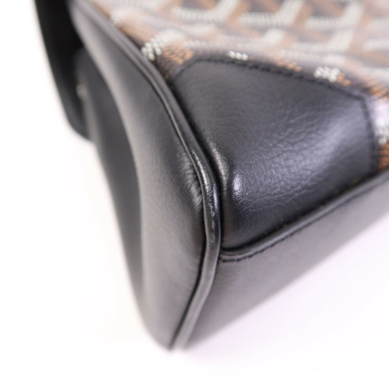 GOYARD 塗層帆布Saigon Souple Mini銀扣手挽肩背兩用袋-12