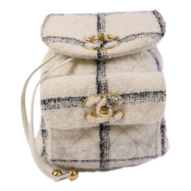 CHANEL Tweed 22K Duma金扣鏈帶背包-0