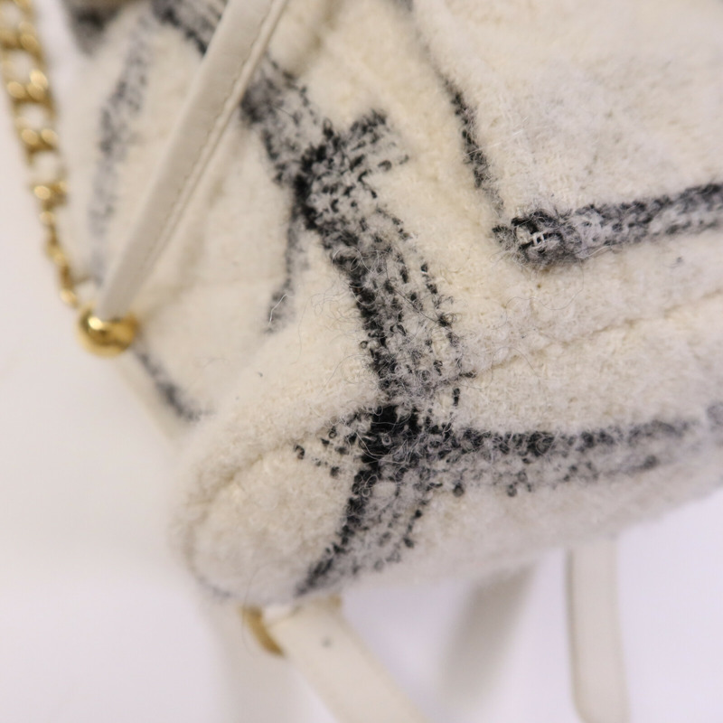 CHANEL Tweed 22K Duma金扣鏈帶背包-11