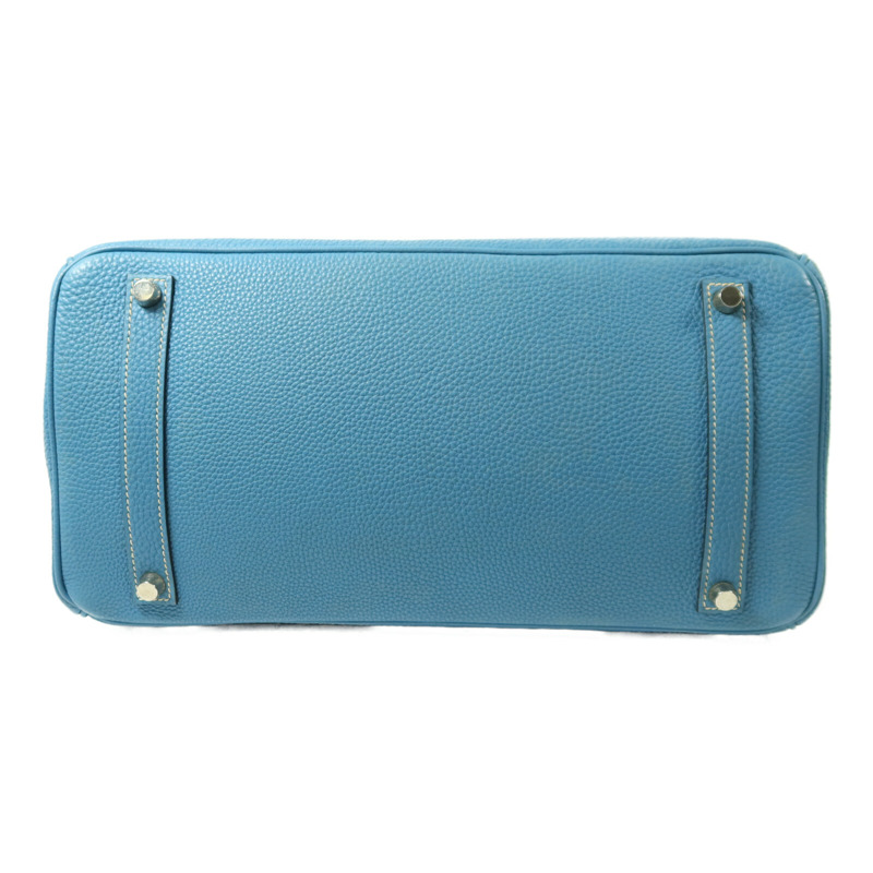 HERMES Togo皮革Birkin 35銀扣手挽袋Bleu Jean-3