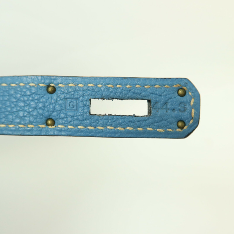 HERMES Togo皮革Birkin 35銀扣手挽袋Bleu Jean-7