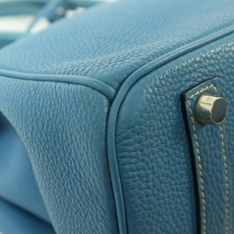 HERMES Togo皮革Birkin 35銀扣手挽袋Bleu Jean-12
